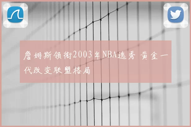 詹姆斯领衔2003年NBA选秀 黄金一代改变联盟格局